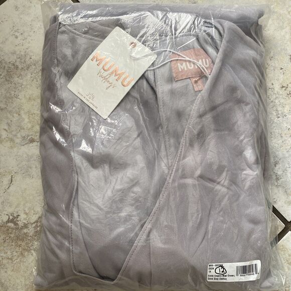 Show Me Your MuMu Emily Empire Maxi Dress Dive Grey Chiffon Size 1X NWT Wedding - Picture 5 of 7